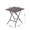 Square Garden Plastic Patio Dining Table & Folding Chairs Outdoor Furniture Set