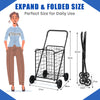 83L Folding Shopping Cart Metal Grocery Utility Cart Versatile Rolling Cart
