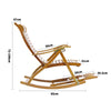 Folding Bamboo Rocking Armchair Office Garden Sun Lounger Recliner Relax Seat