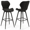 Bar Stool Set of 2 Counter Height Bar Chairs with Curved Backrest & Seat