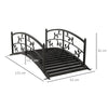 Outdoor Metal Garden Bridge With Decorative Safety Railings Vine Pattern NEW UK