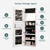Lockable Jewelry Storage Cabinet Wall-mounted LED Jewelry Armoire w/Full Mirror