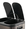 2 Compartment Stainless Steel Large Recycling Recycle Pedal Bin Waste 20L/30L