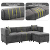 3 Seater Sofa Corner Sofa with Storage Chaise L Shaped Sofa Couch Settee Grey