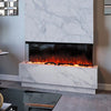 80 inch Electric Fireplace 3 Sided Panoramic Fire Standing Insert LED Flames
