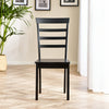 Set of 2 Whitby Solid Wood Traditional Farmhouse Dining Chairs in Black