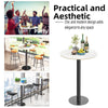 Sleek Marble Round Bar Table Dining Table Black Gold Leg Lounge Bar Office Home