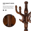 Solid Wood Coat Stand Heavy Duty Freestanding Hallway Coat Rack Tree w/ 8 Hooks