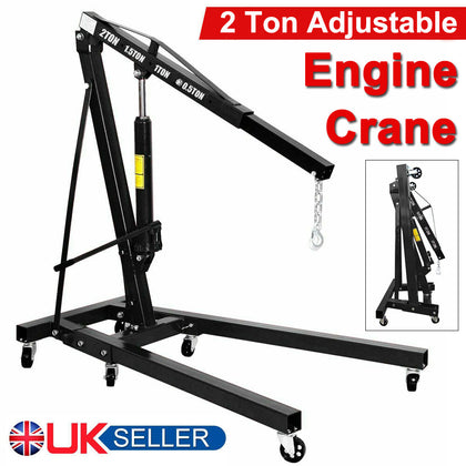 2 Ton Engine Crane Hoist Lift Jack Lifter Folding Hydraulic Garage Heavy Duty UK