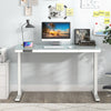 120 x 60 CM Whole-Piece Glass Standing Desk w/ USB Type-C Outlets White