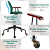 Velvet Rocking Chair Home Office Computer Desk Chair Adjustable Swivel Green