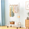 Black Metal Clothes Rail Rack Garment Stand Corner Open Wardrobe with Shelf