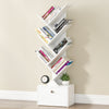Smilesun 8-Tier Tree Bookshelf w/ Drawer Tall Bookcase Storage Floor Standing