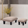 Footstool Ottoman Linen Pouffe Stool Foot Rest Rectangle Padded Seat Shoe Bench