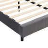 Upholstered Bed Frame Velvet 5ft King Size Bed with Bedside LED Light, Grey