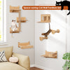 6 Pieces Cat Wall Furniture Set Wall Mounted Shelves 3-step Cat Tree