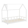 Kids Toddler Bed White Wooden Treehouse Low Childs Roof Canopy Bed Frame Sleeper