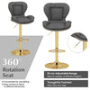 Adjustable Bar Stool Set of 2 Leather Swivel Dining Chair Upholstered Bar Stool