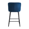 2 pcs Faux Leather / Velvet Bar Stools Diamond Design Soft Upholstered Seat Back