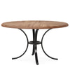 Round Dining Table for 4-6 People, 120cm Farmhouse Kitchen Table Rustic Brown