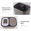 Twin Double Bin Recycling Waste Trash Can Dust Rubbish Separator with Press Lid