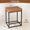 2X 60cm Counter Height Stools Metal Frame Modern Square Pub Bar Stools Brown
