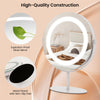 25 CM Makeup Vanity Mirror 3 Color Dimmable LED Lighted Mirror w/ Touch Screen