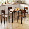 Dining Table Set for 4 Space-Saving Dinette Set w/ 4 Chairs-Brown