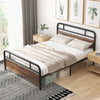 Double Size Bed Frame Heavy-duty Platform Bed Industrial Bed Base w/headboard