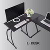 L-Shaped Corner Computer Desk PC Laptop Wood Table Workstation Home Office Black