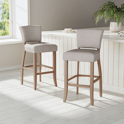 2X Retro Bar Stools Tall Kitchen Stool Breakfast High Chair Seat Home Wood Frame
