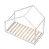 Kids Single House Bed Frame Children Toddler Pine Wooden Bed Floor Style Bedroom