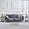 Nest of 3 Black Clear Tempered Glass Side End Lamp Sofa Tables Nested Tables
