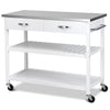 Kitchen Trolley Cart Rolling Island Cart Serving Cart Large Storage 2 Drawers