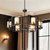 Black Chandeliers Dining Room Light Fixtures 6-Lights Pendant Light Hotel 3000K