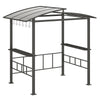 248 x 150 cm Patio Double-Tiered BBQ Canopy Tent-Black