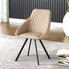 2x Faux Leather Dining Chairs Metal Legs Tub ChairsDining Room Kitchen Chairs