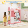 Pink Kids Wardrobe Clothes Hanging Drawer Toy Storage Cabinet Open Wardrobe New