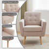 Tufted Upholstered Accent Armchair Mid Century Modern Occasional Lounge Chair