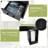 Modern Study Writing Desk w/ Pull-Out Keyboard Tray-Black