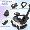 Kids Sliding Walking Car 3-in-1 Ride on Push Car w/2 Universal Wheels-White