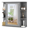 3 Tier Mirrored Bathroom Cabinet Wall Mount Storage Cupboard W/ Display Shelves