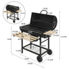 Heavy Duty BBQ Grill Large Charcoal Barrel Garden Barbecue Mini Smoker Wheels