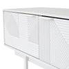 MODERN TV UNIT STAND CABINET SIDEBOARD WITH DRAWER STORAGE & OPEN SHELVES WHITE