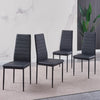 4x Black PU Leather Dining Chairs&Round Tempered Glass Golden Legs Dining Table