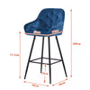 2* Velvet Bar Stools Breakfast Bar stool Pub Chairs Padded Seat Metal Leg CLIPOP