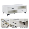 White High Gloss Coffee Table 4 Drawers Rectangular Living Room Modern
