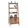 2 Door 4 Tier Shelves Tall Bookcase Ladder Shelf Bookshelf Storage Display Unit