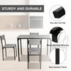 5 Piece Dining Table and Chairs Set Wooden Space Saving with Metal Frame Kitchen