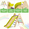 2-in-1 Triangle Climbing Set Kids indoor Wooden Triangle Climber Toy w/ slide